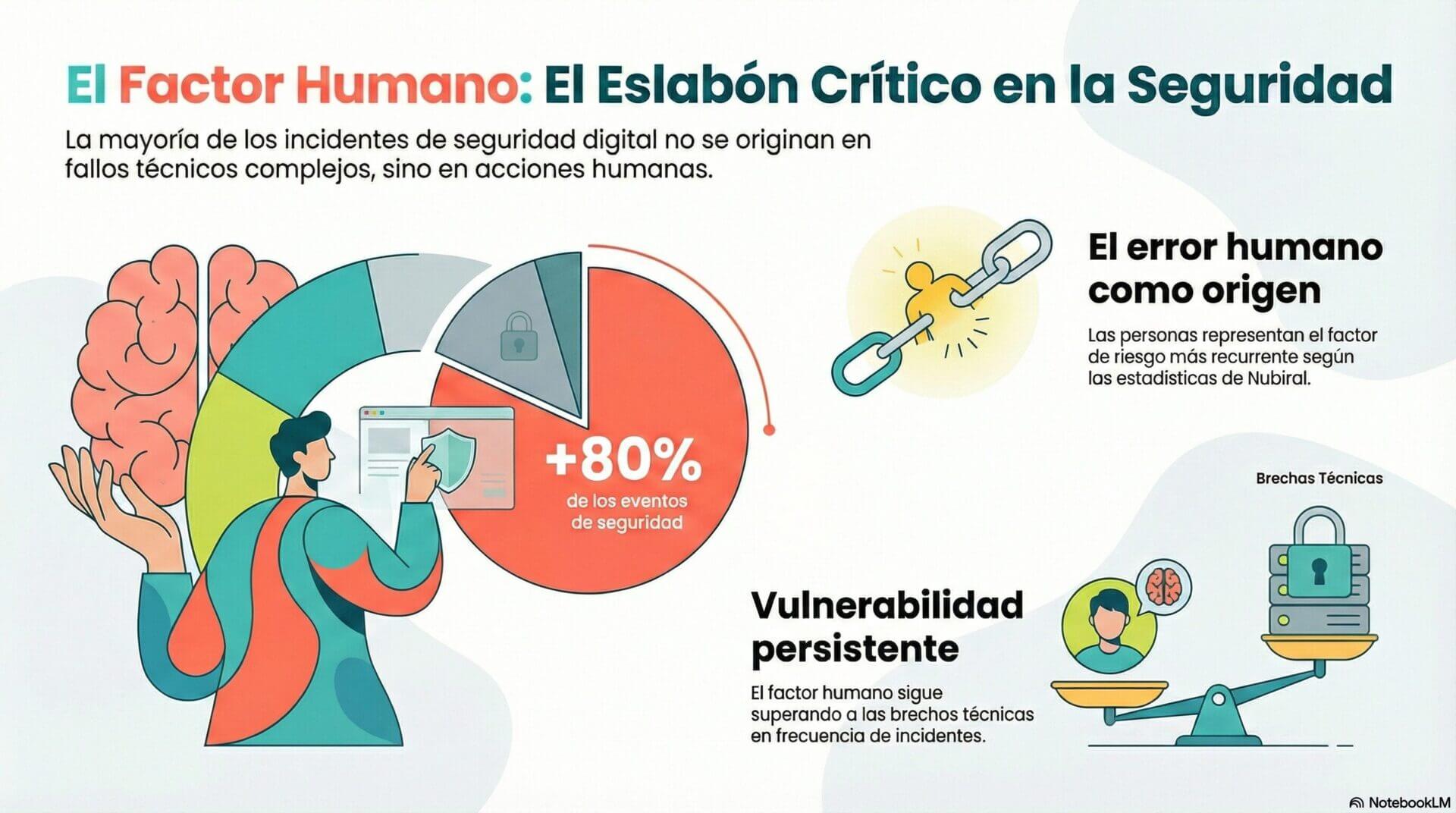 En el Día de la Internet Segura, Nubiral puso el foco en un aspecto que atraviesa todos los incidentes: el factor humano. Hoy, más del 80% de los eventos de seguridad involucran algún tipo de error cometido por personas. 