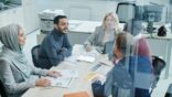 reunión, negocios, empresarios, empresa